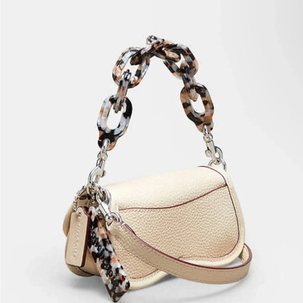 NWT Coach Mini Dinky Cloud Coachtopia Handbag with Tortoise Chain - Picture 2 of 3